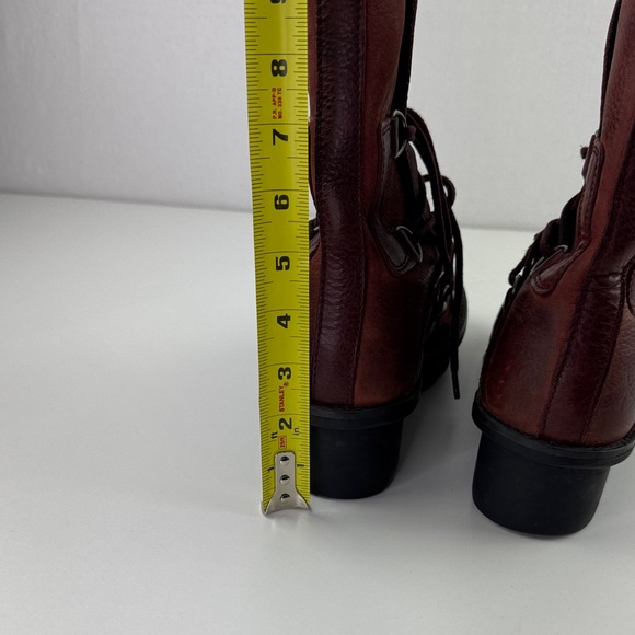 John Fluevog - Bronco Mid-Height Biker Boot Burgundy - Picture 8 of 16